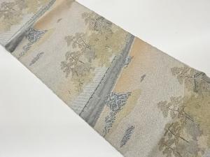 萬葉製　枯山水模様織出し全通袋帯